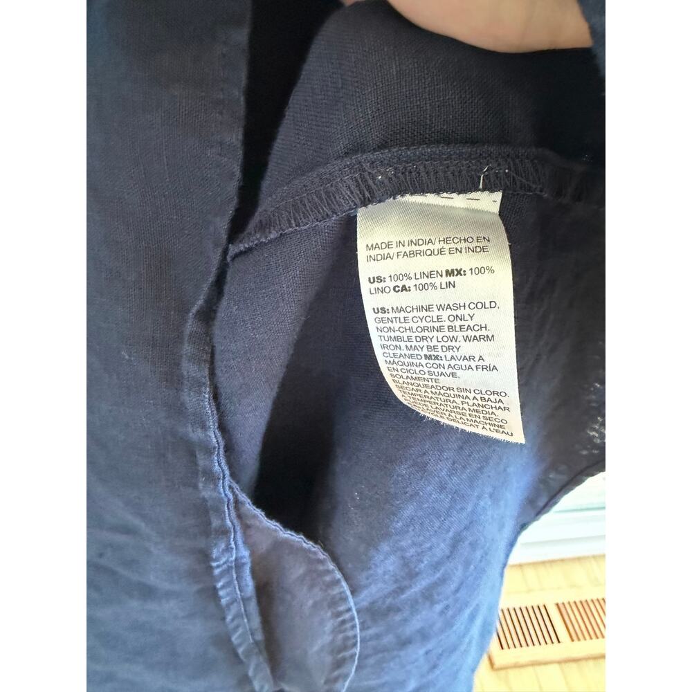 Chico's 100% Linen Navy Shift Dress Size US 12 - Picture 4 of 4